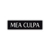 Mea Culpa Road Aluminum Metal Novelty Street Plate Sign Wall Gift Decor