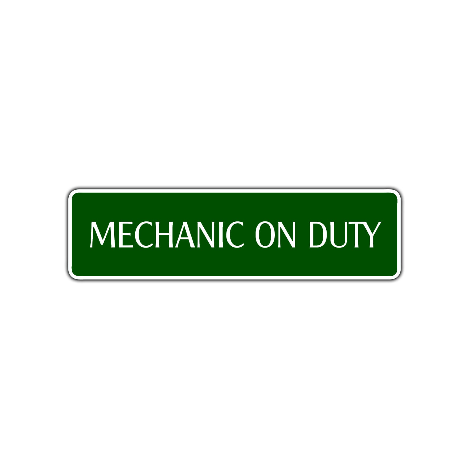 Mechanic On Duty Road Aluminum Metal Novelty Street Plate Sign Wall Gift Decor