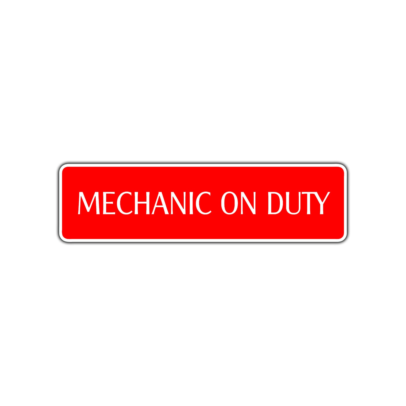 Mechanic On Duty Road Aluminum Metal Novelty Street Plate Sign Wall Gift Decor