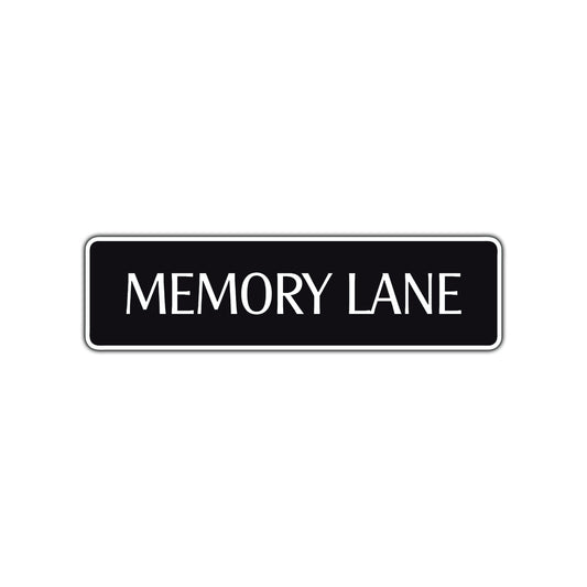 Memory Lane Road Aluminum Metal Novelty Street Plate Sign Wall Gift Decor