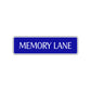 Memory Lane Road Aluminum Metal Novelty Street Plate Sign Wall Gift Decor