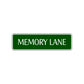 Memory Lane Road Aluminum Metal Novelty Street Plate Sign Wall Gift Decor