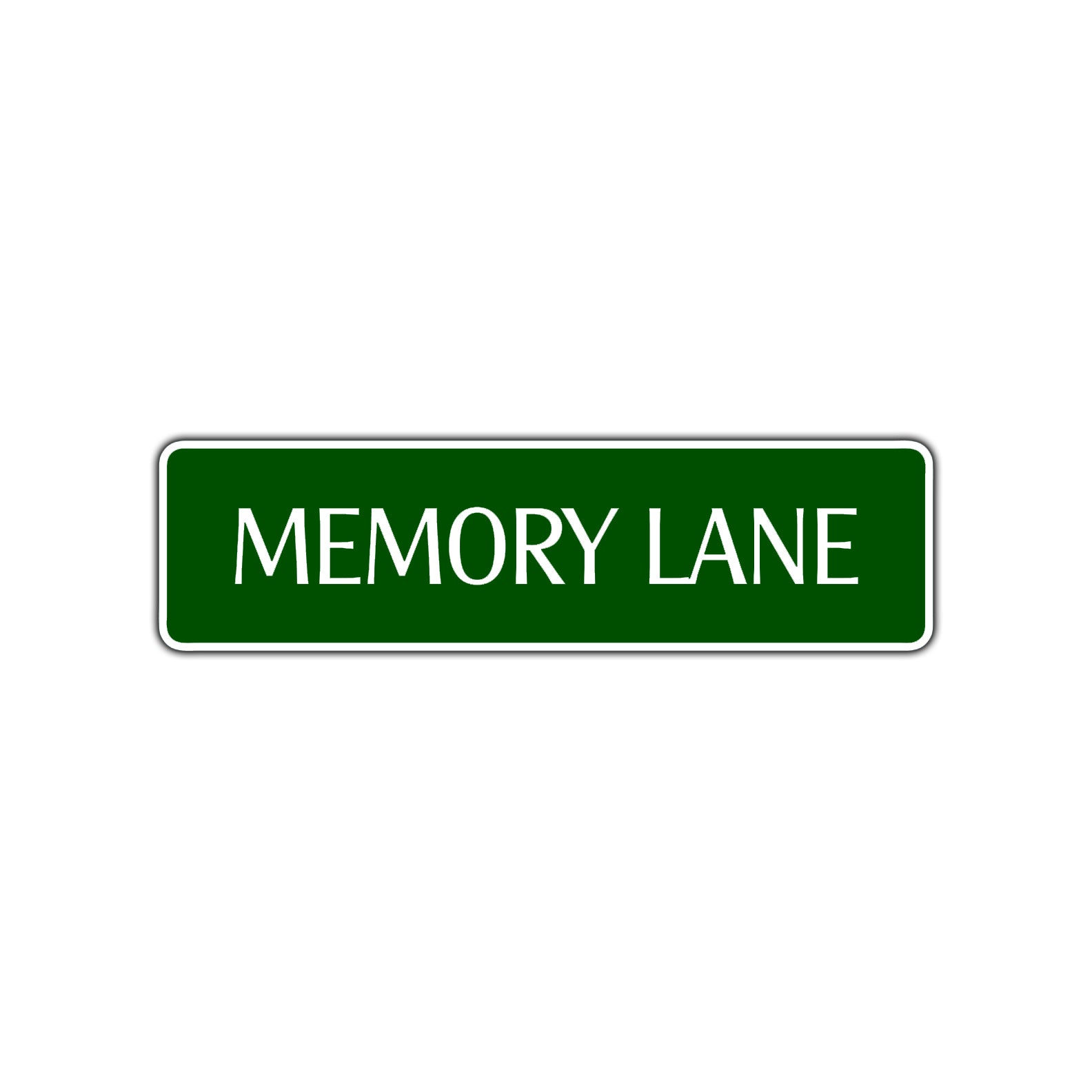 Memory Lane Road Aluminum Metal Novelty Street Plate Sign Wall Gift Decor