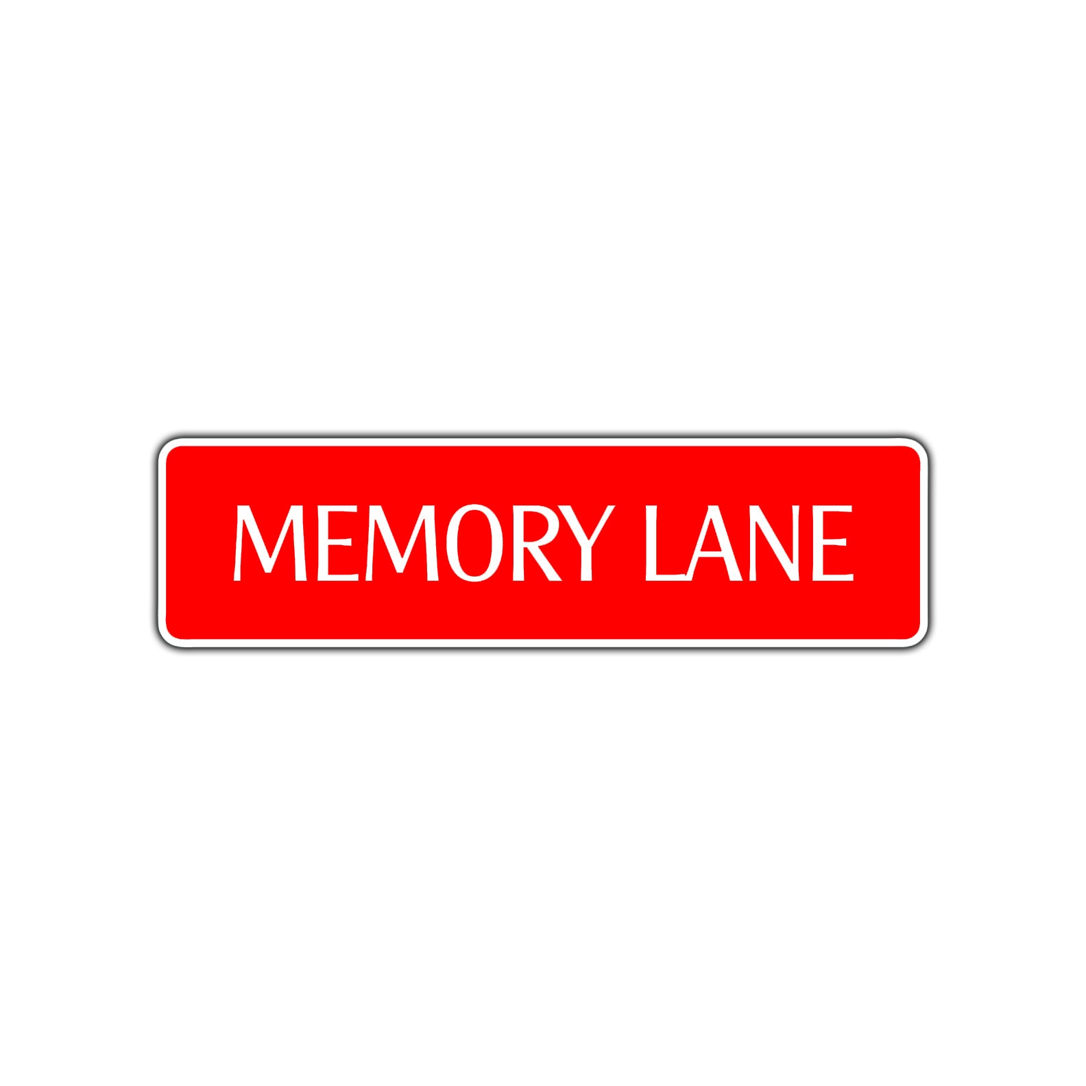 Memory Lane Road Aluminum Metal Novelty Street Plate Sign Wall Gift Decor
