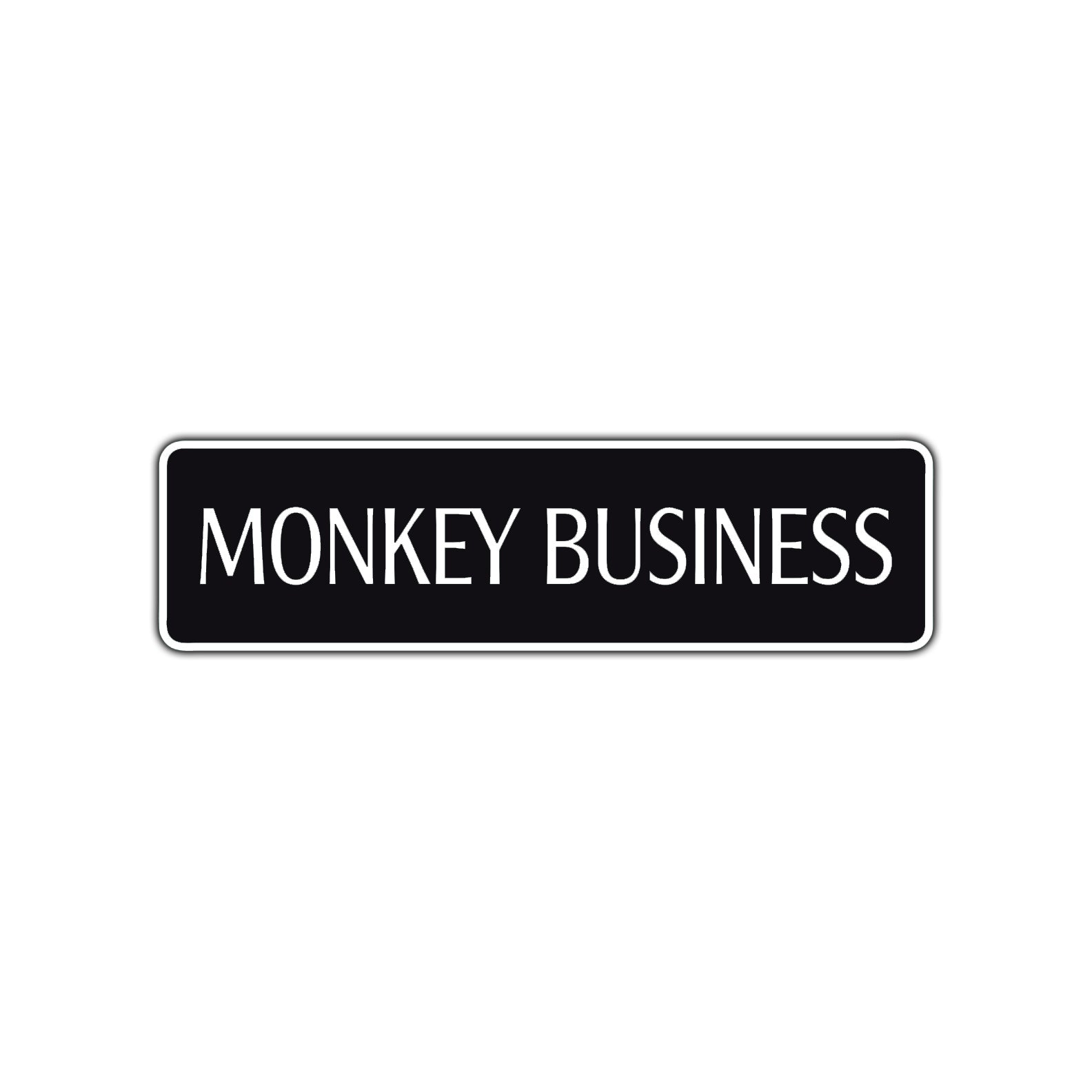 Monkey Business Road Aluminum Metal Novelty Street Plate Sign Wall Gift Decor