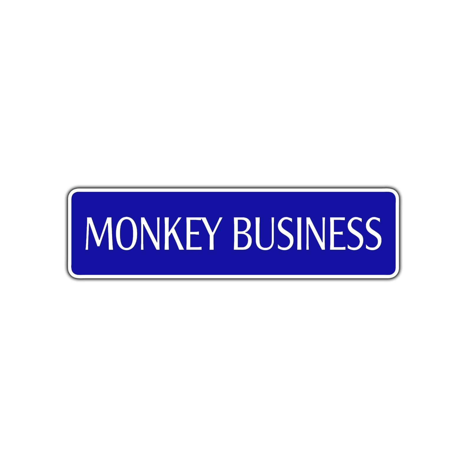 Monkey Business Road Aluminum Metal Novelty Street Plate Sign Wall Gift Decor