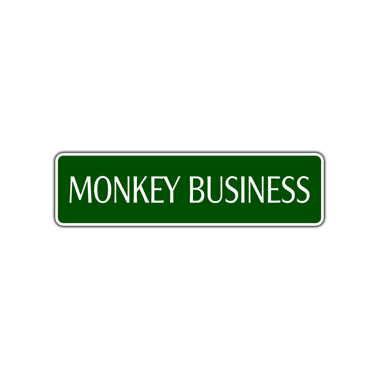 Monkey Business Road Aluminum Metal Novelty Street Plate Sign Wall Gift Decor