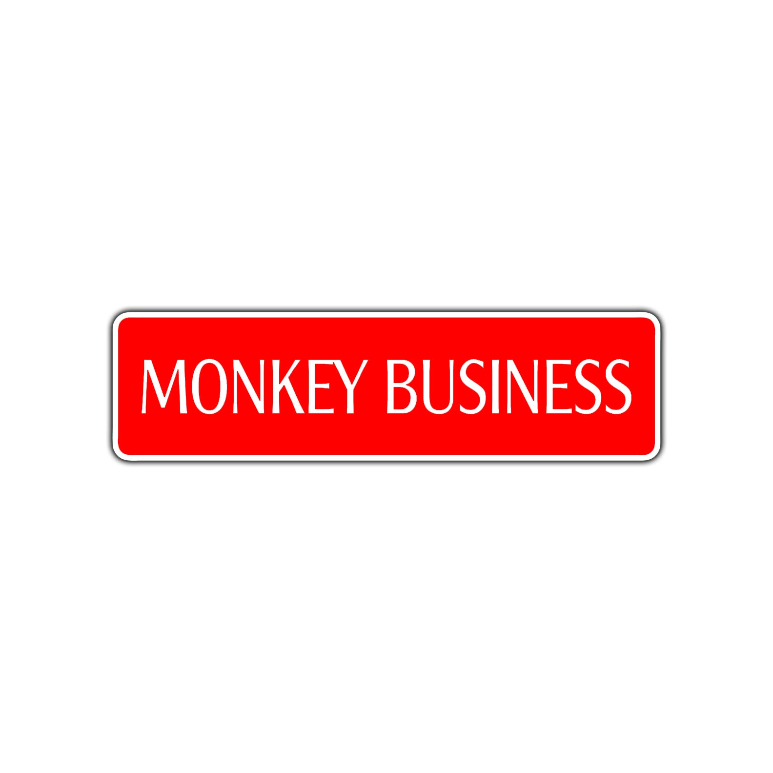 Monkey Business Road Aluminum Metal Novelty Street Plate Sign Wall Gift Decor