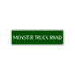 Monster Truck Road Aluminum Metal Novelty Street Plate Sign Wall Gift Decor