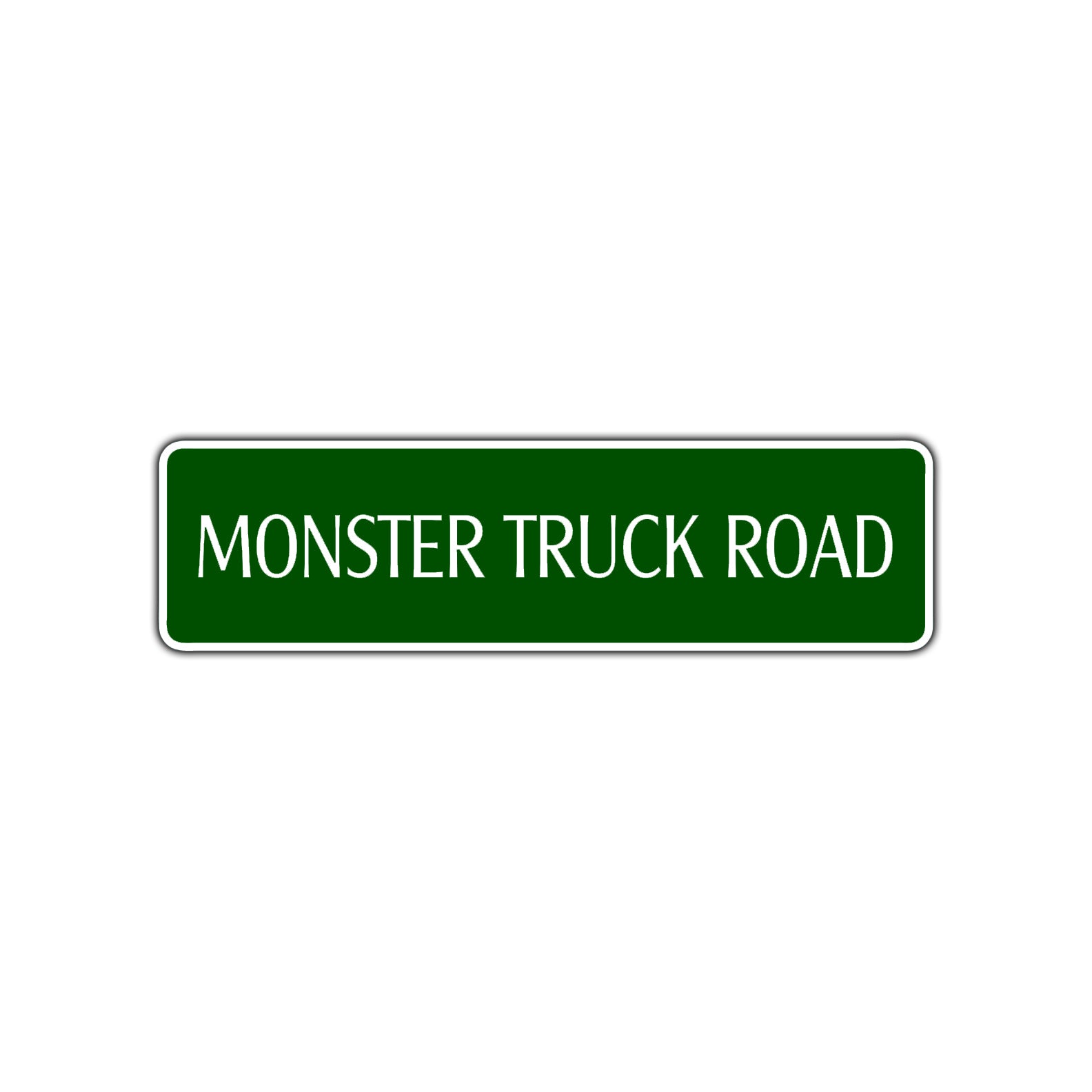Monster Truck Road Aluminum Metal Novelty Street Plate Sign Wall Gift Decor