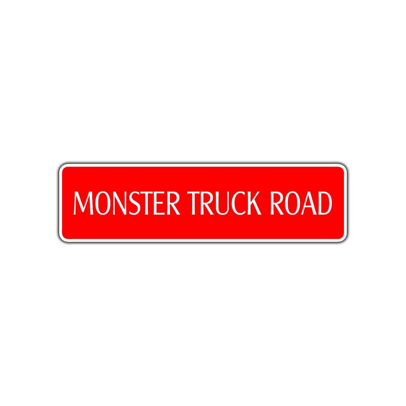 Monster Truck Road Aluminum Metal Novelty Street Plate Sign Wall Gift Decor