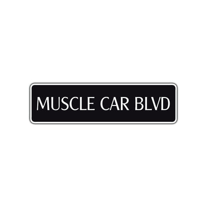 Muscle Car Boulevard Road Aluminum Metal Novelty Street Plate Sign Wall Gift Decor