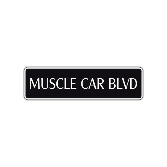 Muscle Car Boulevard Road Aluminum Metal Novelty Street Plate Sign Wall Gift Decor