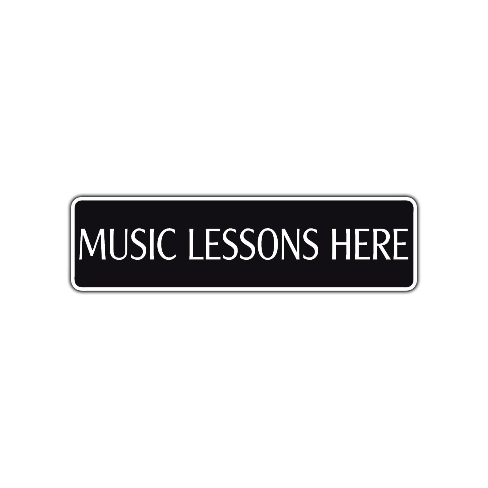 Music Lessons Here Road Aluminum Metal Novelty Street Plate Sign Wall Gift Decor