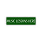 Music Lessons Here Road Aluminum Metal Novelty Street Plate Sign Wall Gift Decor