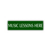 Music Lessons Here Road Aluminum Metal Novelty Street Plate Sign Wall Gift Decor
