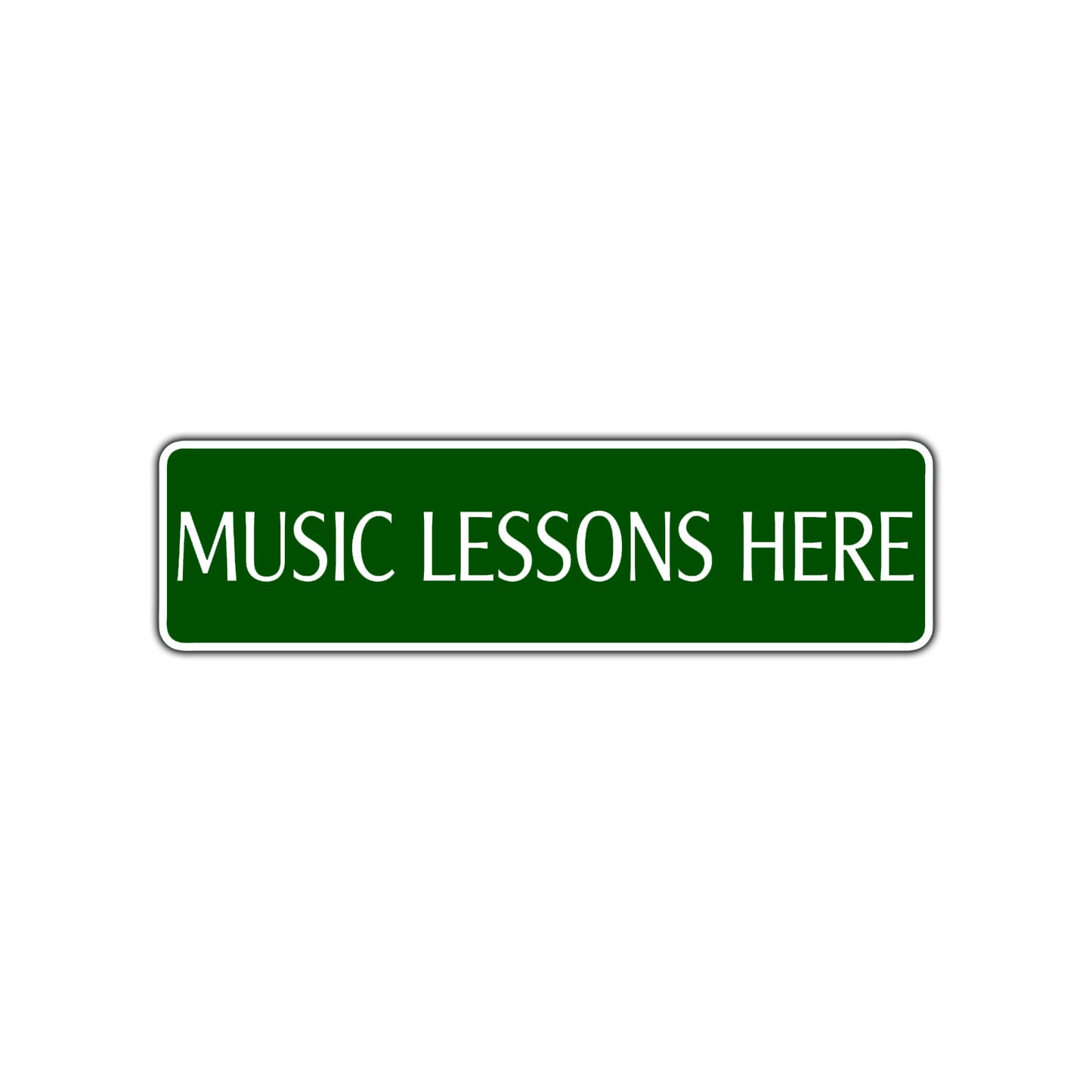 Music Lessons Here Road Aluminum Metal Novelty Street Plate Sign Wall Gift Decor