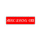 Music Lessons Here Road Aluminum Metal Novelty Street Plate Sign Wall Gift Decor