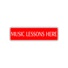 Music Lessons Here Road Aluminum Metal Novelty Street Plate Sign Wall Gift Decor