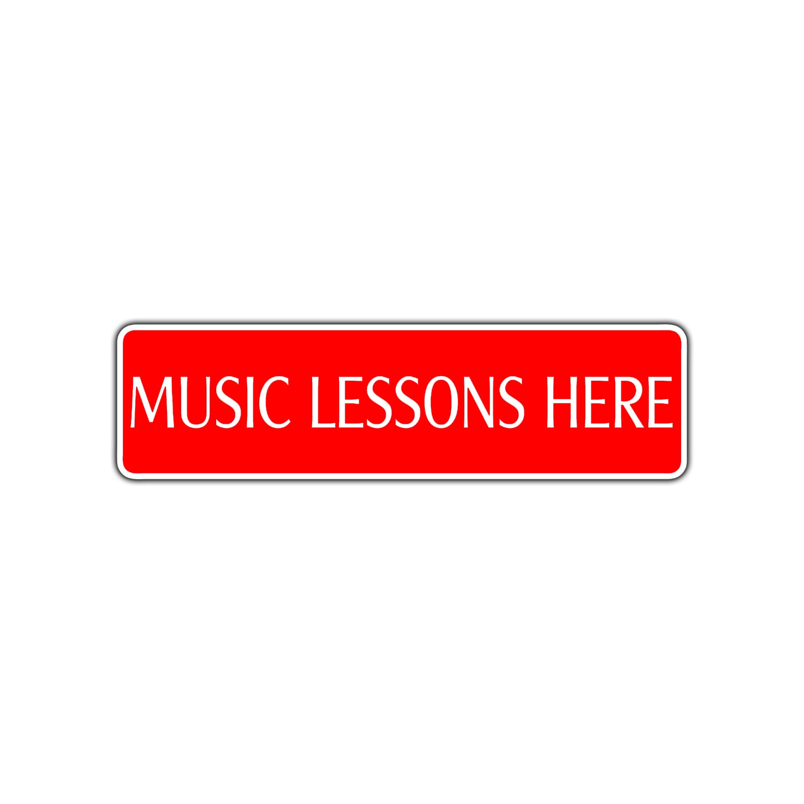 Music Lessons Here Road Aluminum Metal Novelty Street Plate Sign Wall Gift Decor