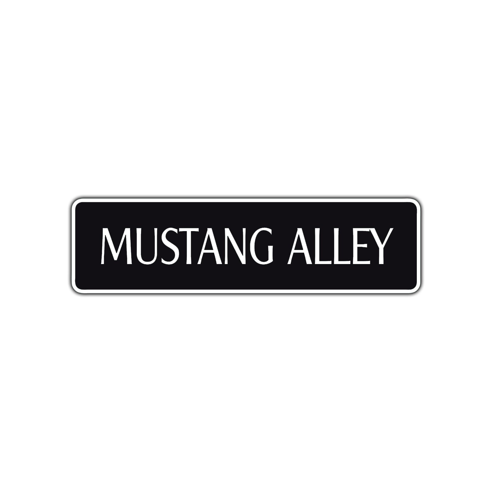 Mustang Alley Road Aluminum Metal Novelty Street Plate Sign Wall Gift Decor