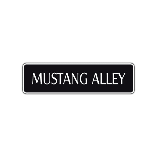 Mustang Alley Road Aluminum Metal Novelty Street Plate Sign Wall Gift Decor
