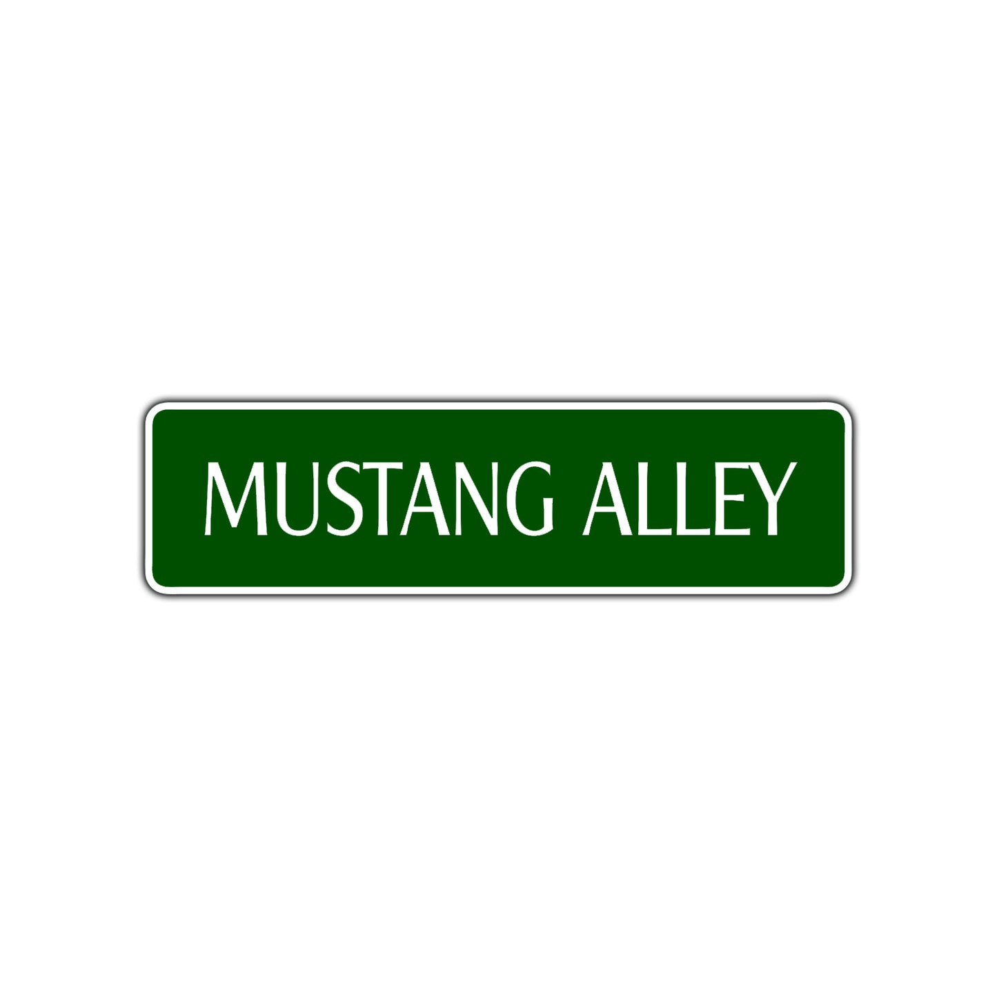 Mustang Alley Road Aluminum Metal Novelty Street Plate Sign Wall Gift Decor