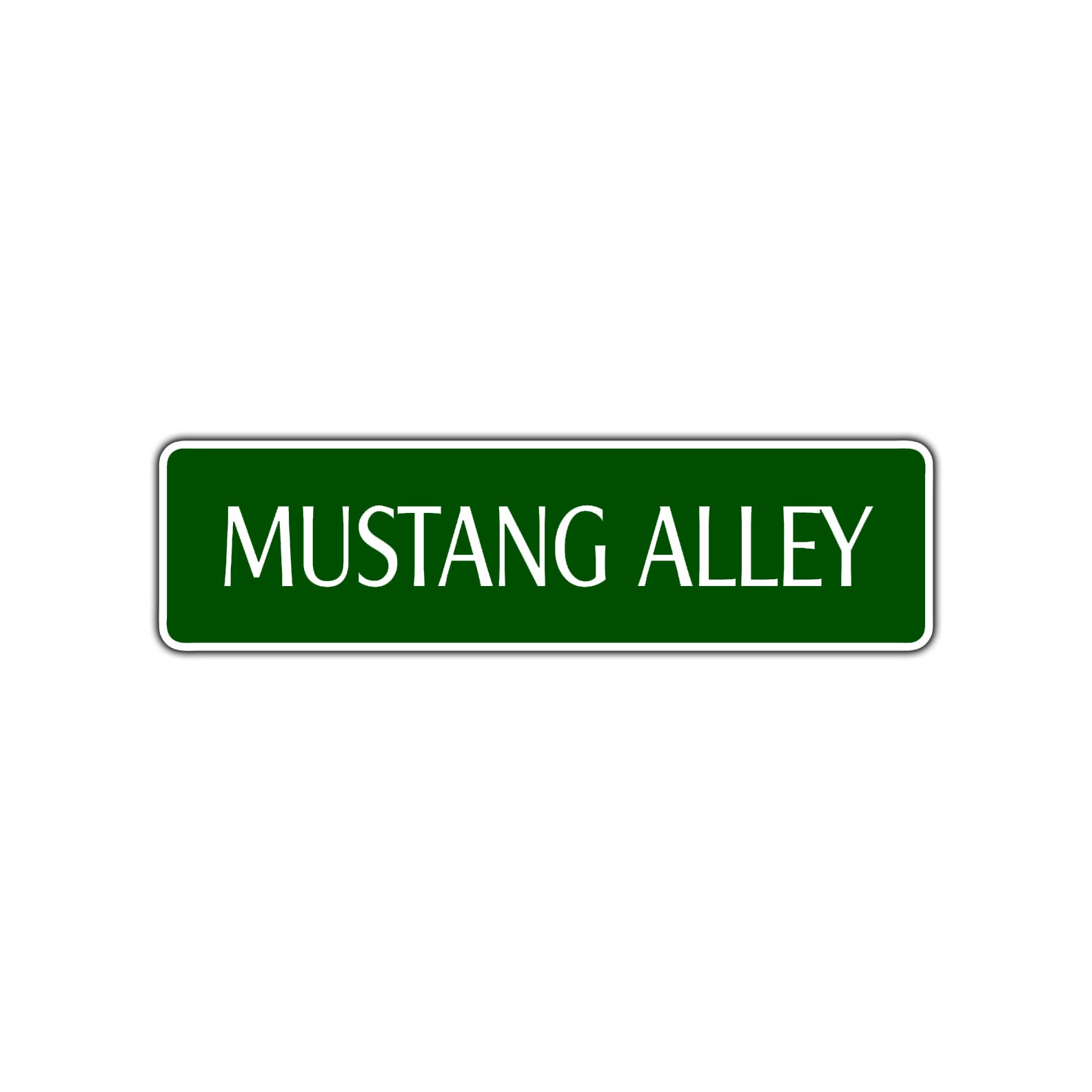 Mustang Alley Road Aluminum Metal Novelty Street Plate Sign Wall Gift Decor