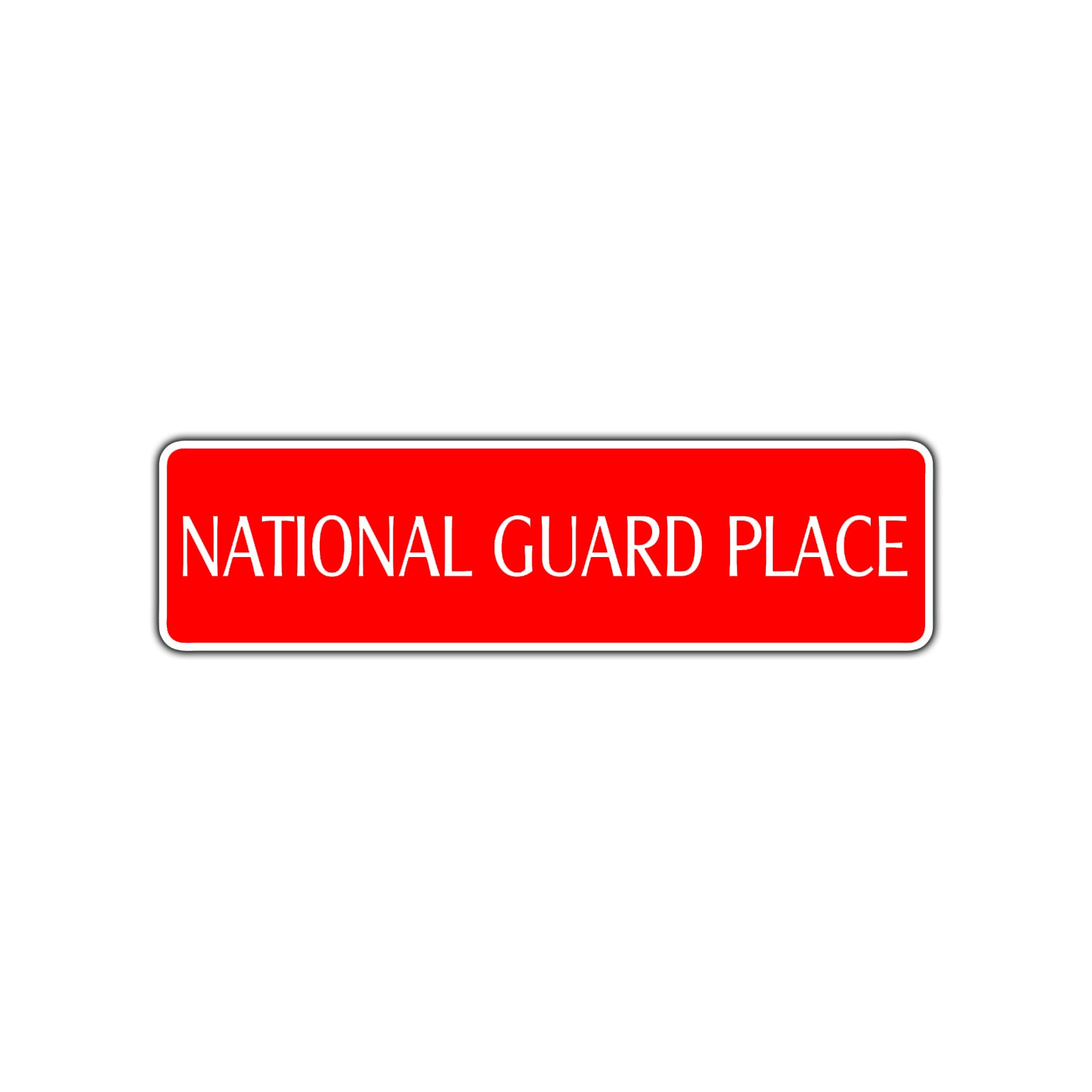 National Guard Place Road Aluminum Metal Novelty Street Plate Sign Wall Gift Decor