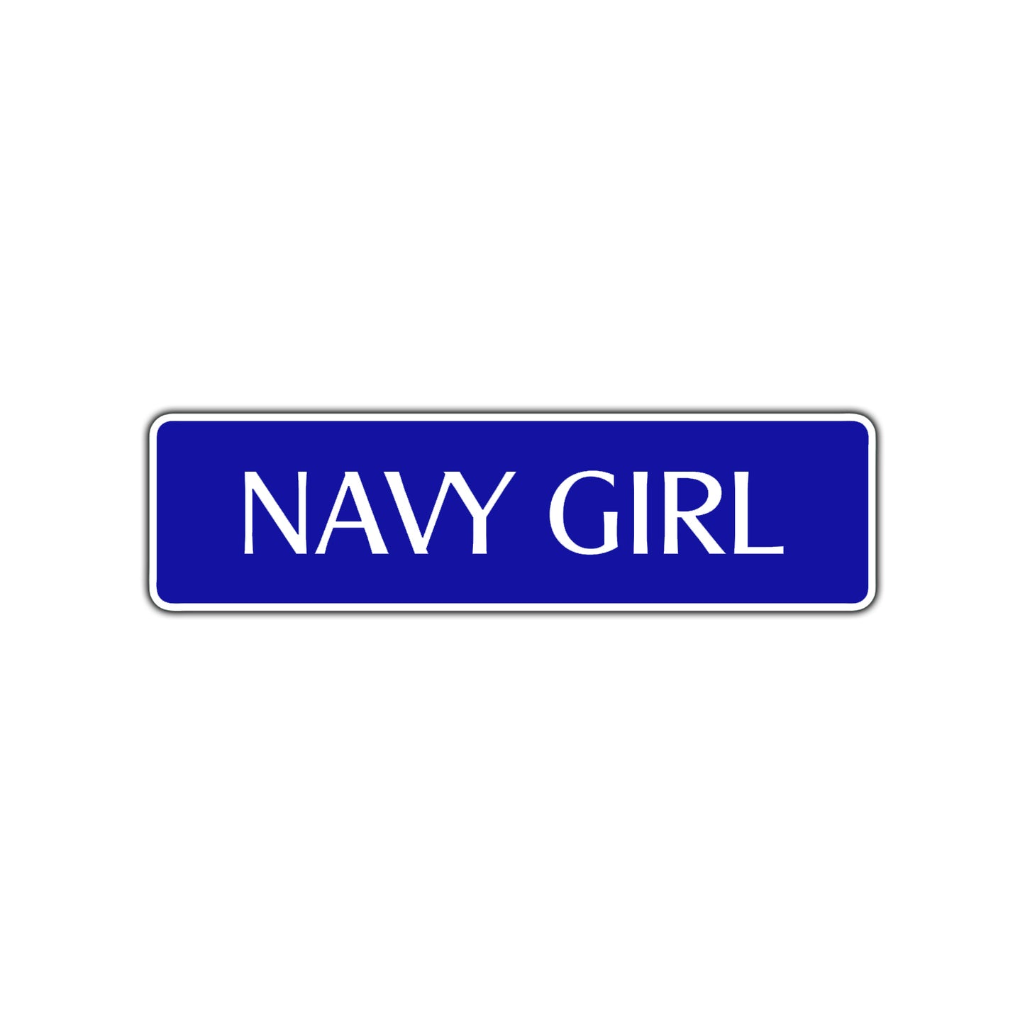 Navy Girl Road Aluminum Metal Novelty Street Plate Sign Wall Gift Decor