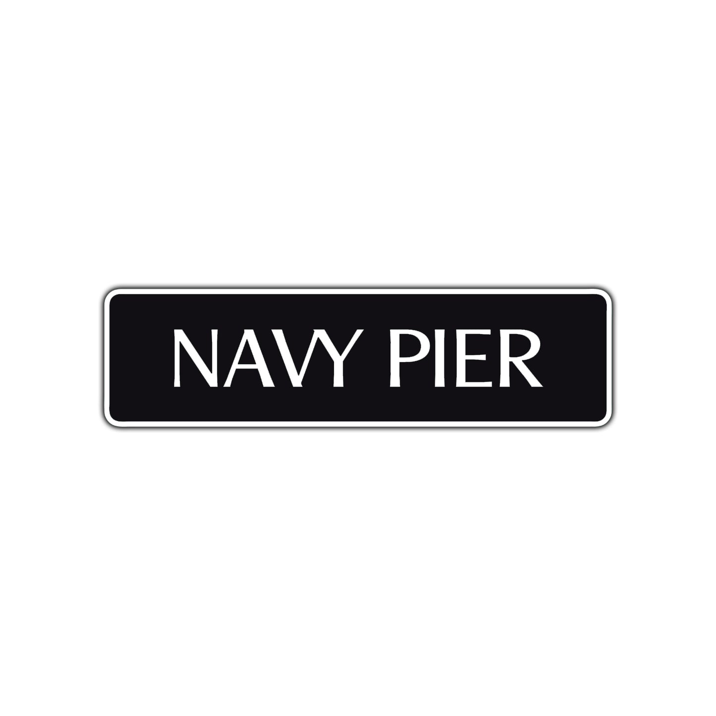 Navy Pier Road Aluminum Metal Novelty Street Plate Sign Wall Gift Decor