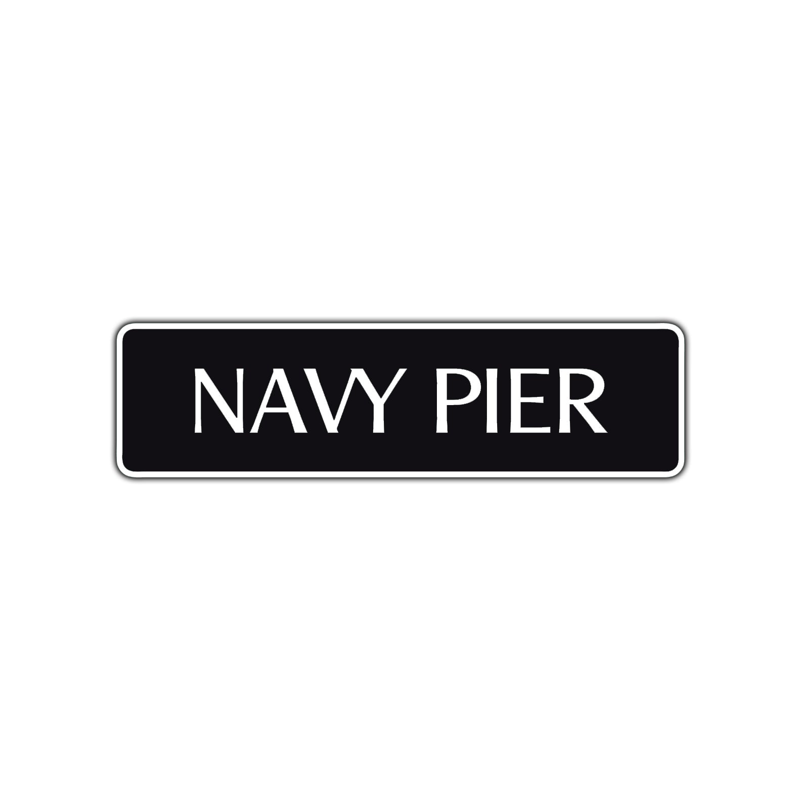 Navy Pier Road Aluminum Metal Novelty Street Plate Sign Wall Gift Decor