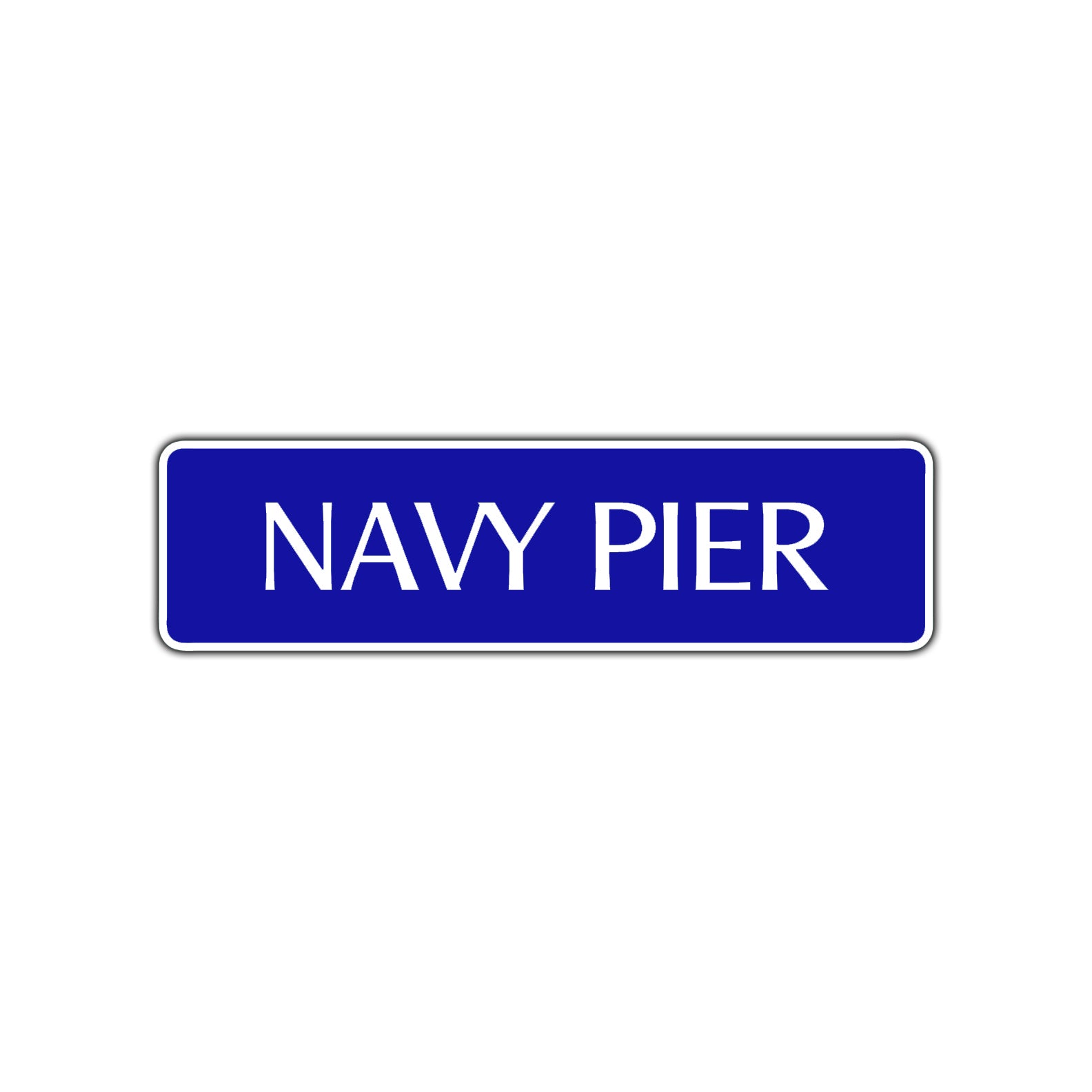 Navy Pier Road Aluminum Metal Novelty Street Plate Sign Wall Gift Decor