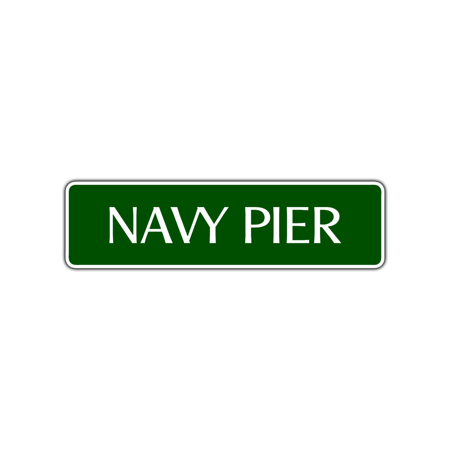 Navy Pier Road Aluminum Metal Novelty Street Plate Sign Wall Gift Decor
