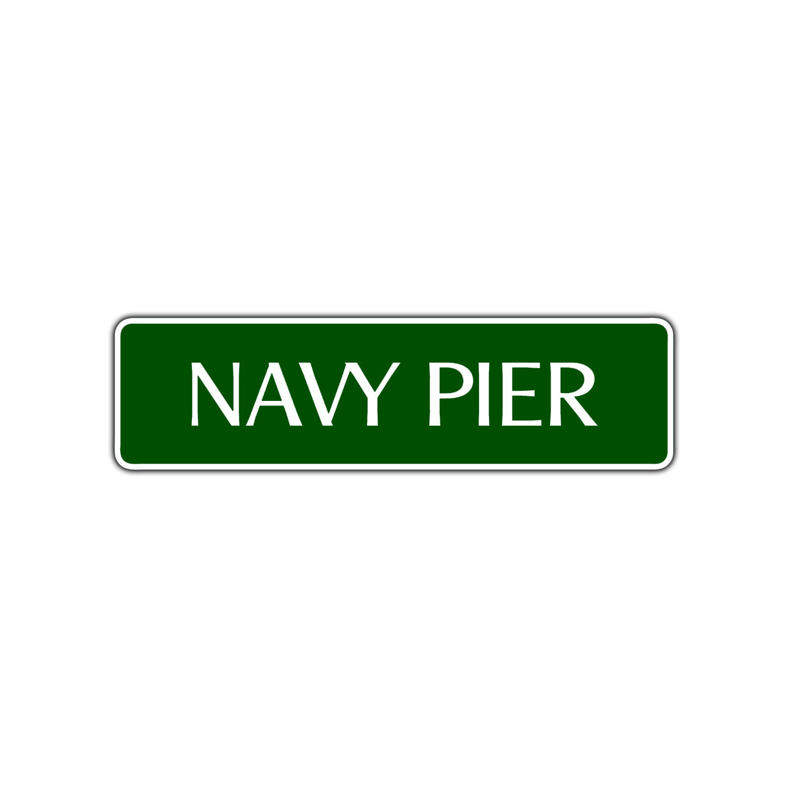 Navy Pier Road Aluminum Metal Novelty Street Plate Sign Wall Gift Decor