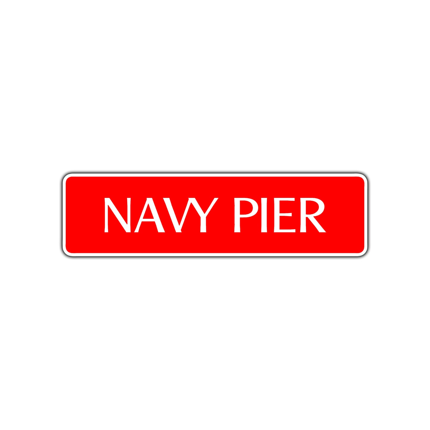 Navy Pier Road Aluminum Metal Novelty Street Plate Sign Wall Gift Decor