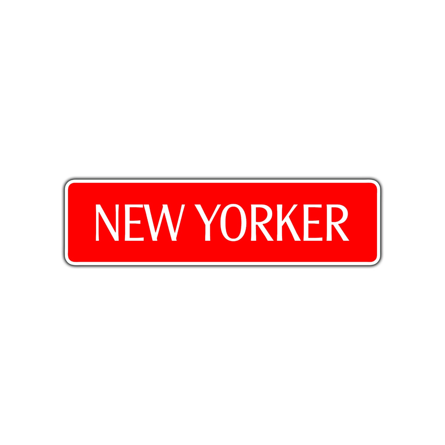 New Yorker Road Aluminum Metal Novelty Street Plate Sign Wall Gift Decor
