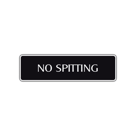 No Spitting Road Aluminum Metal Novelty Street Plate Sign Wall Gift Decor