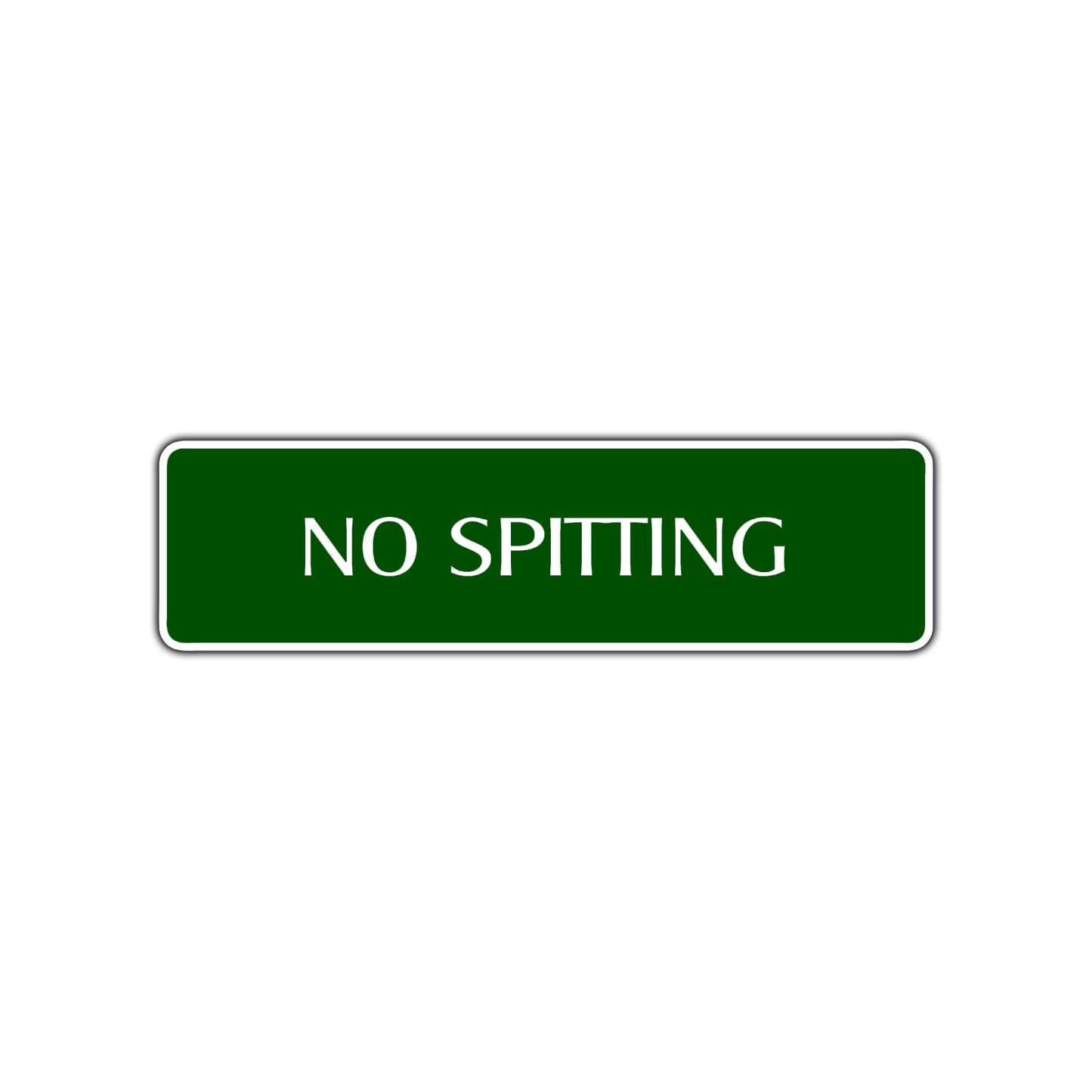 No Spitting Road Aluminum Metal Novelty Street Plate Sign Wall Gift Decor