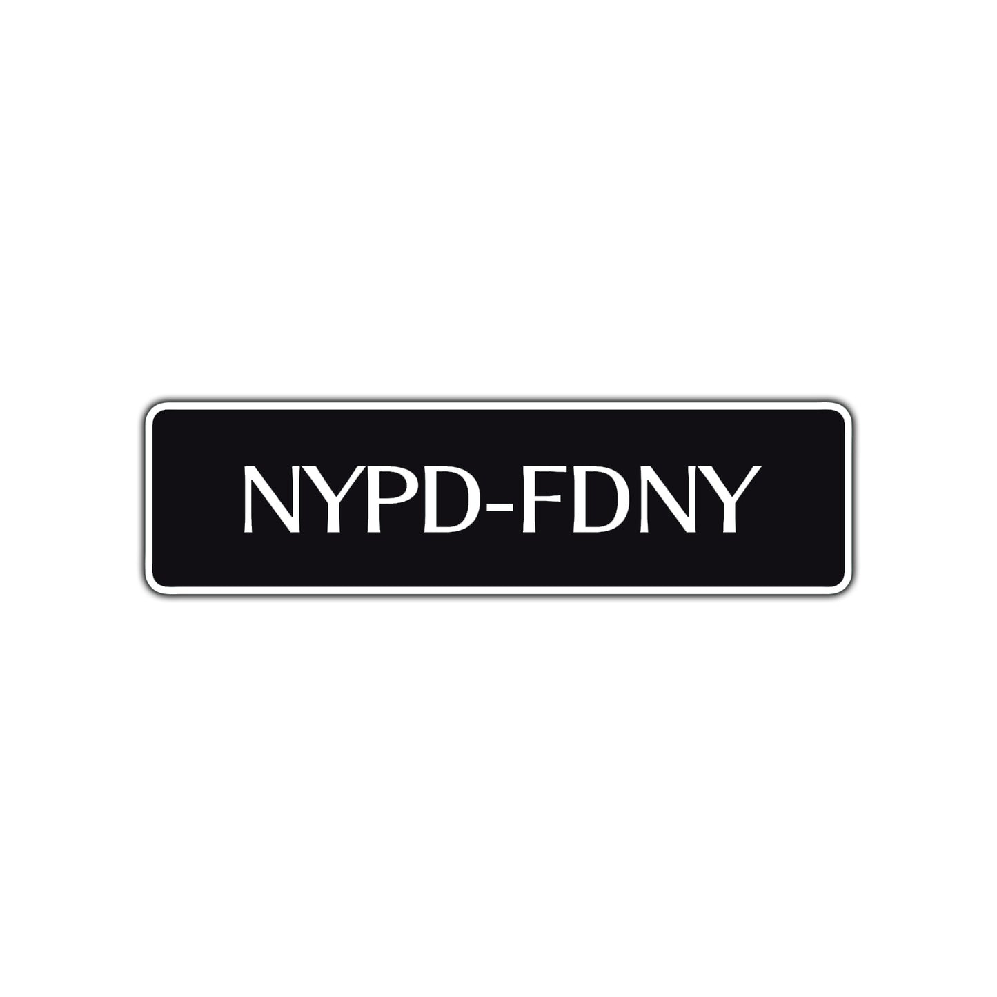 NYPD-FDNY Road Aluminum Metal Novelty Street Plate Sign Wall Gift Decor