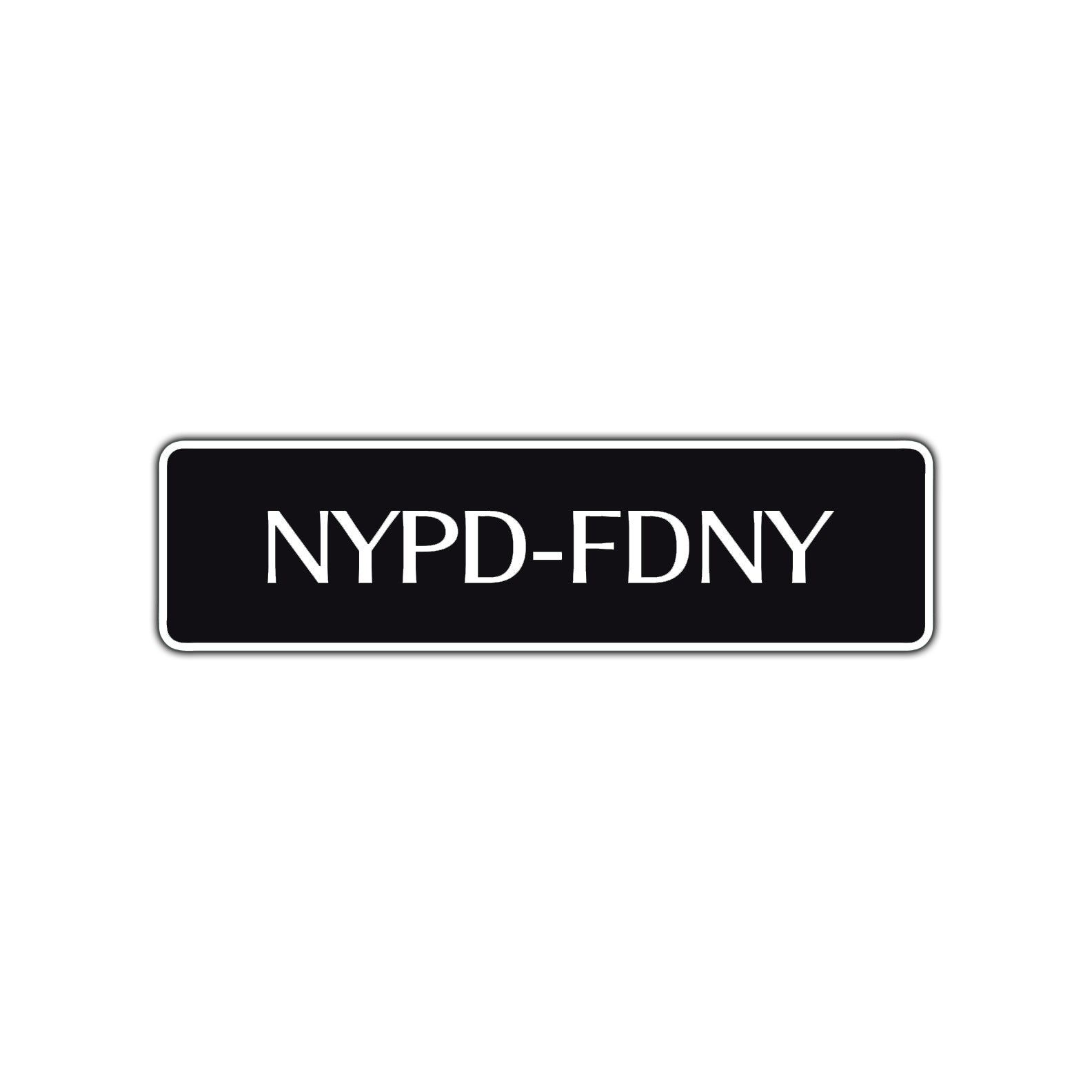 NYPD-FDNY Road Aluminum Metal Novelty Street Plate Sign Wall Gift Decor