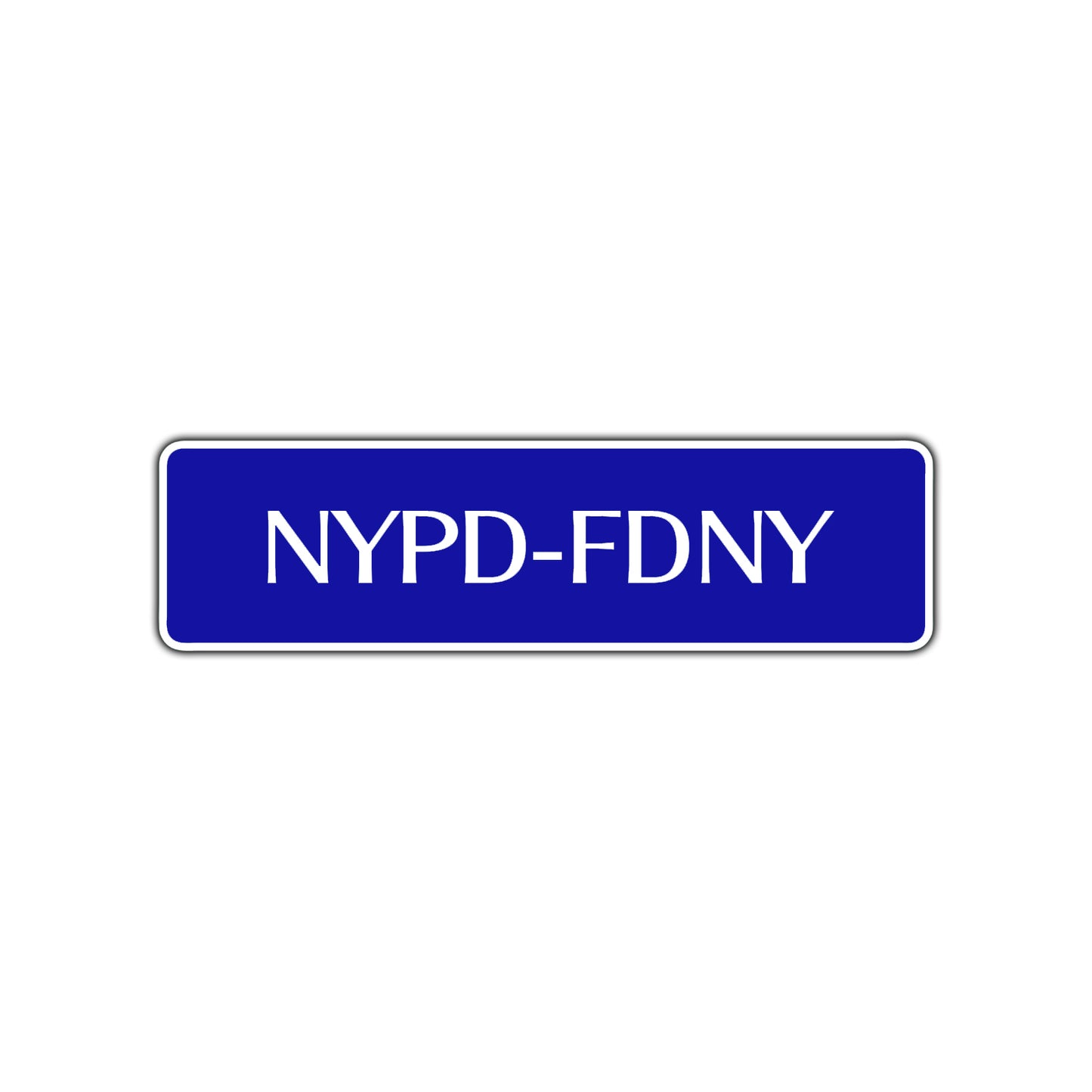 NYPD-FDNY Road Aluminum Metal Novelty Street Plate Sign Wall Gift Decor