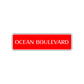 Ocean Boulevard Road Aluminum Metal Novelty Street Plate Sign Wall Gift Decor
