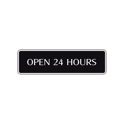 Open 24 Hours Hotel Motel Gas Station Road Aluminum Metal Novelty Street Plate Sign Wall Gift Decor