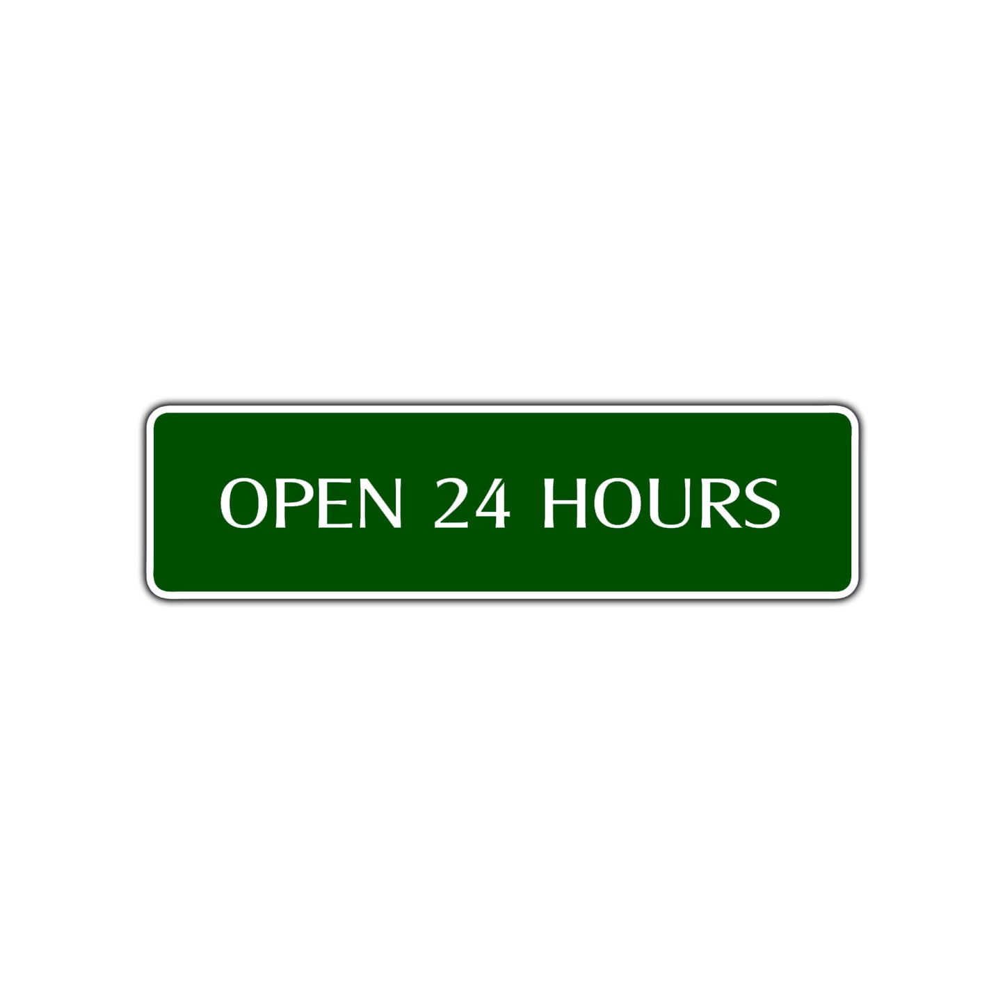 Open 24 Hours Hotel Motel Gas Station Road Aluminum Metal Novelty Street Plate Sign Wall Gift Decor