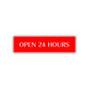 Open 24 Hours Hotel Motel Gas Station Road Aluminum Metal Novelty Street Plate Sign Wall Gift Decor