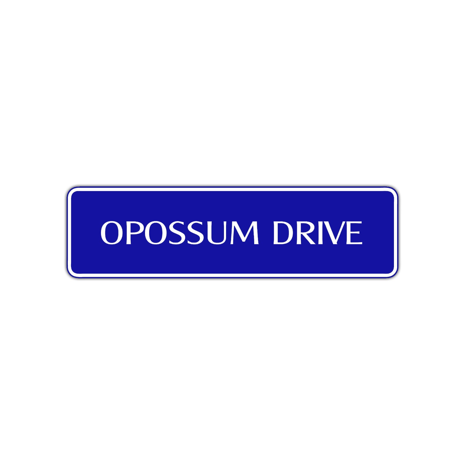 Opossum Drive Animal Road Aluminum Metal Novelty Street Plate Sign Wall Gift Decor
