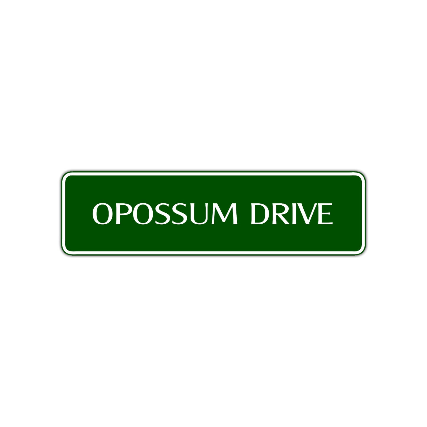 Opossum Drive Animal Road Aluminum Metal Novelty Street Plate Sign Wall Gift Decor