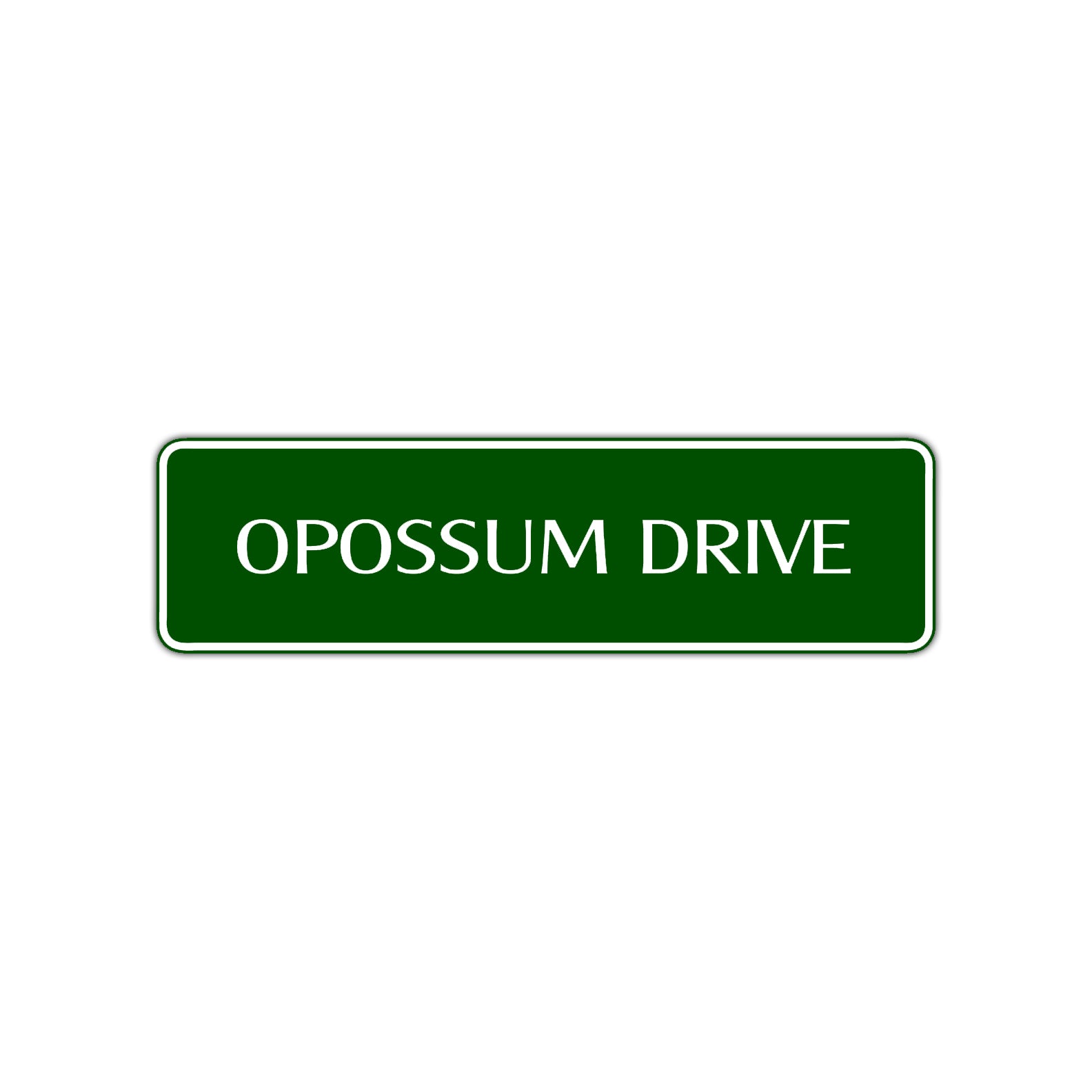 Opossum Drive Animal Road Aluminum Metal Novelty Street Plate Sign Wall Gift Decor