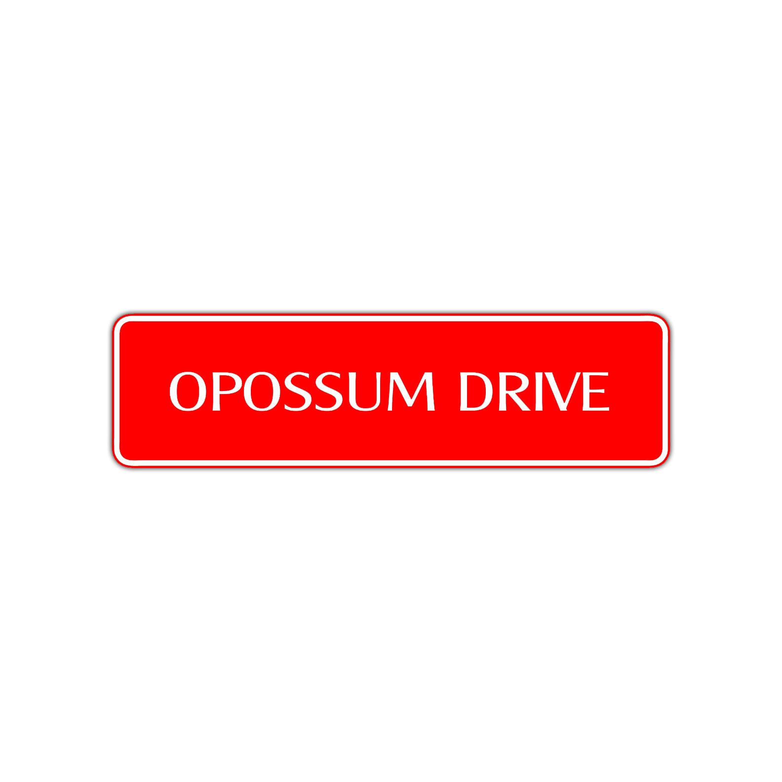 Opossum Drive Animal Road Aluminum Metal Novelty Street Plate Sign Wall Gift Decor